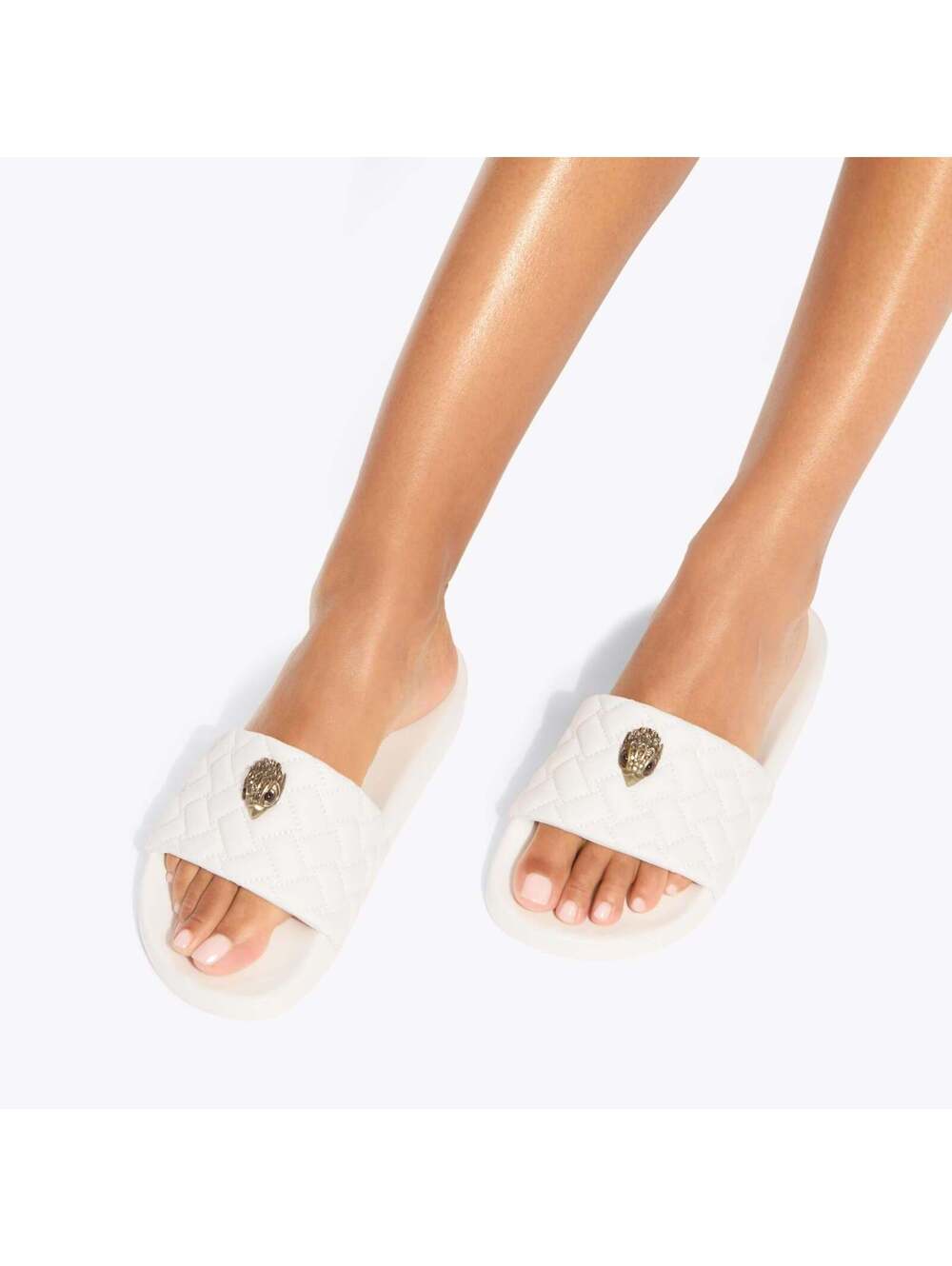 Kurt Geiger Meena Eagle White Quilted Slide EU 39 / US 8